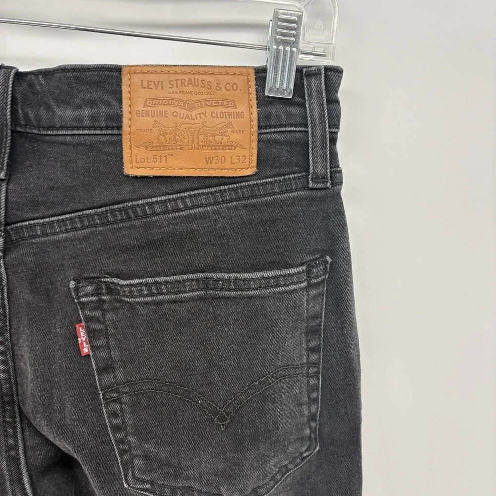 Levis Premium 511 Jeans‎ Faded Black Slim Dark Wash Stretch Men 30X32 (30X31)